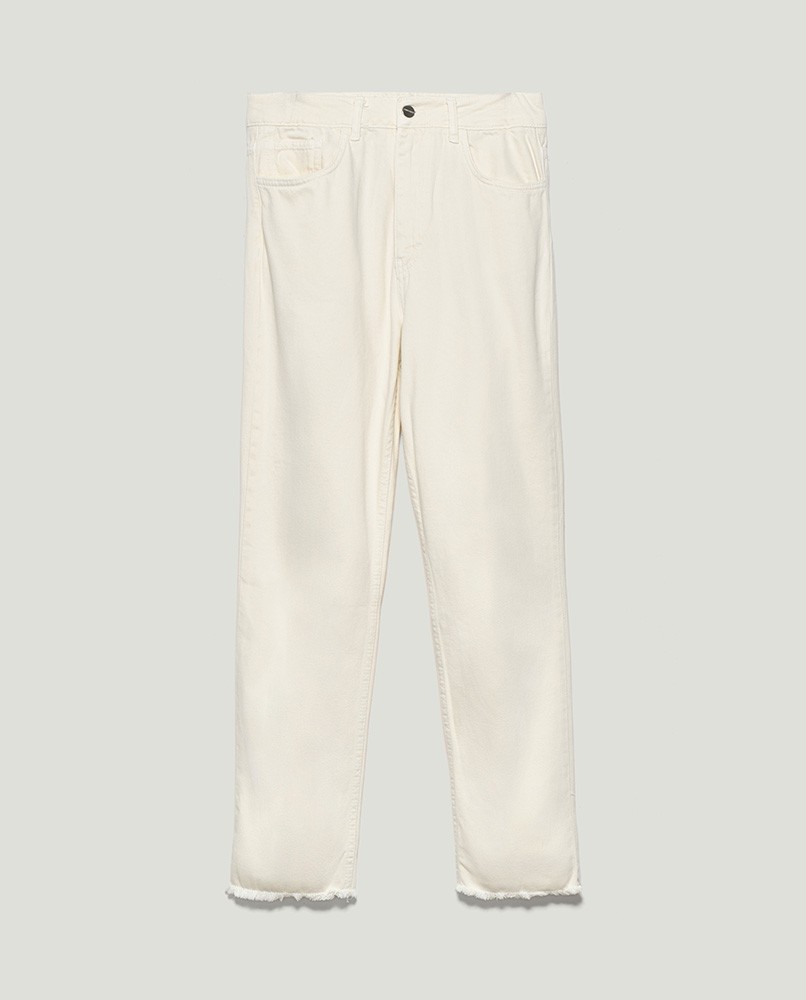 Jeans In Denim Bianco Burro