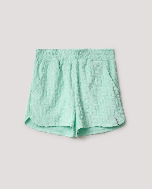 Shorts In Spugna Con Etichetta Verde Maldive