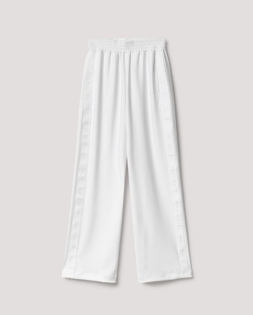 Modal Soft Touch Pantalone In Interlock Over Bianco