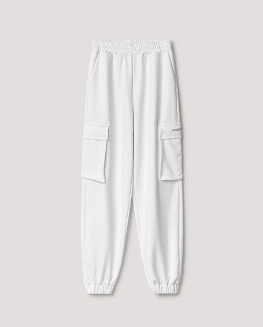 Modal Soft Touch Pantalone In Interlock Bianco
