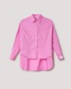 Camicia In Cotone Over Piu' Lunga Sul Retro Con Etichetta Sul Polso Rosa Tiariè