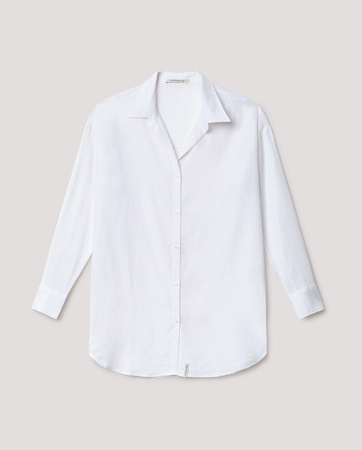 Camicia Over Con Tasca Bianco