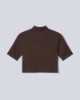 CROP TOP A MEZZA MANICA IN BIELASTICO A LUPETTO CON STAMPA