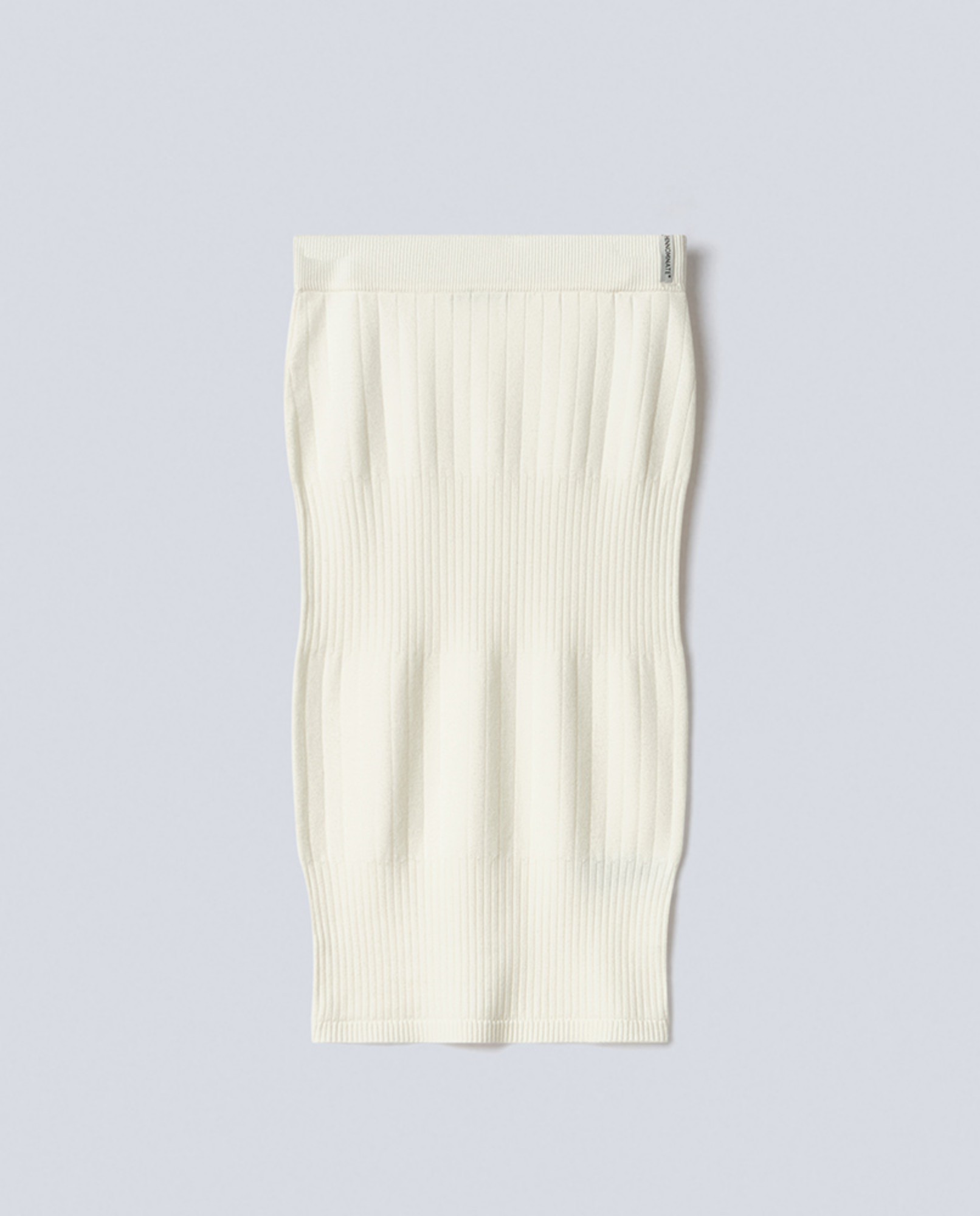 Gonna Midi In Costina Mossa Con Etichetta Off White
