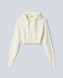 Maglia Corta Cappuccio Con Ricamo Off White