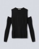 Maglia Paricollo Con Omeri Scoperti Nero