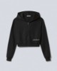 Felpa Basica Cappuccio All Zip Corta • Nero
