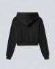 Felpa Basica Cappuccio All Zip Corta • Nero