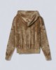 Felpa In Ciniglia Cappuccio All Zip •  Tortora