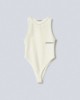 Body Smanicato In Bielastico Con Stampa  • Off White