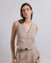Gilet Monopetto  dal Taglio Sartoriale  •  Tortora