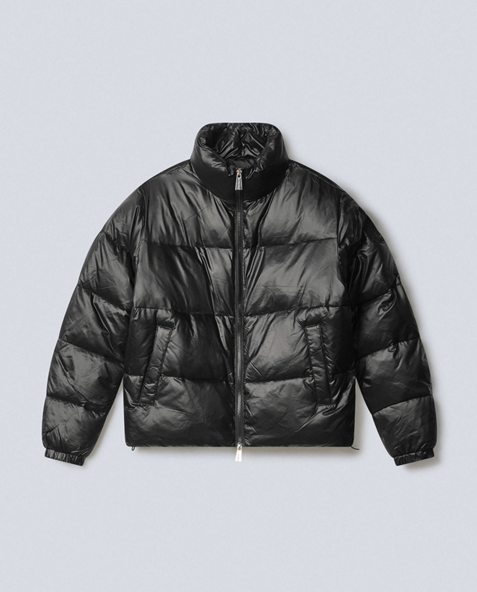 Normal length down jacket with customization Black Black Hinnominate