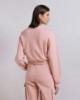 Picture of Cropped crew neck sweatshirt with print Old Rose
