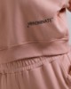 Picture of Cropped crew neck sweatshirt with print Old Rose