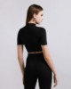 Picture of Bi-elastic half-sleeve crop top Black