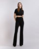 Picture of Bi-elastic half-sleeve crop top Black