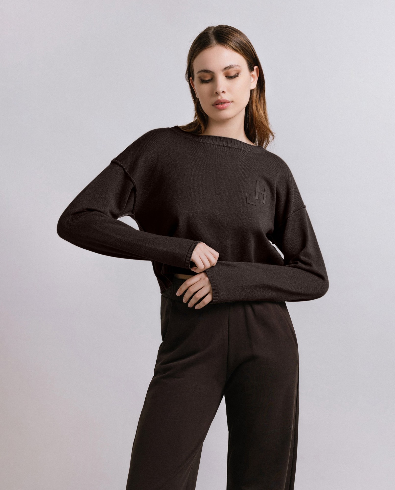 Picture of Crew-neck sweater with flock print Teddy