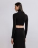 Picture of Viscose Turtleneck Crop Top With Label Black