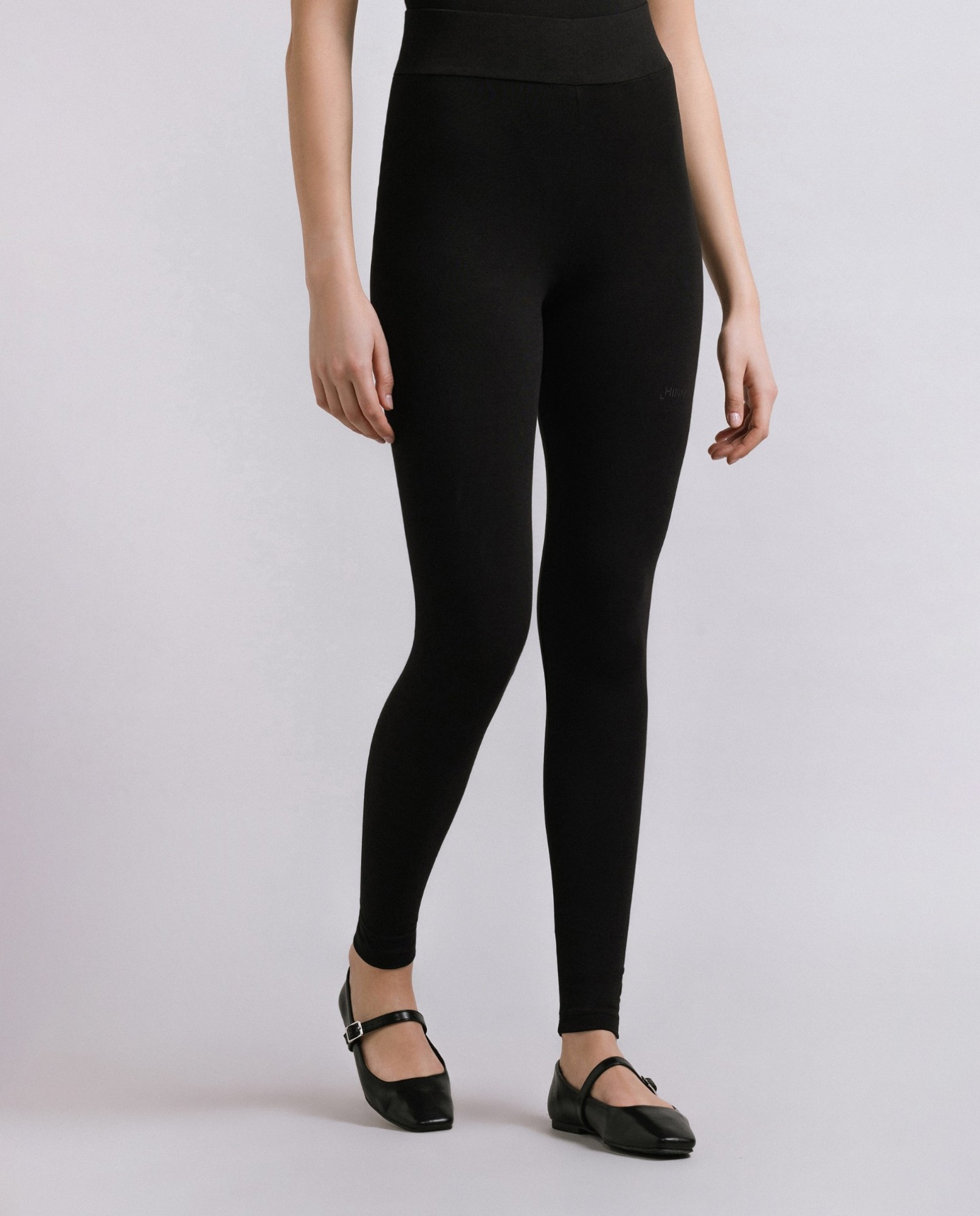 Immagine di Leggings In Bielastico A Vita Alta Con Stampa  • Nero