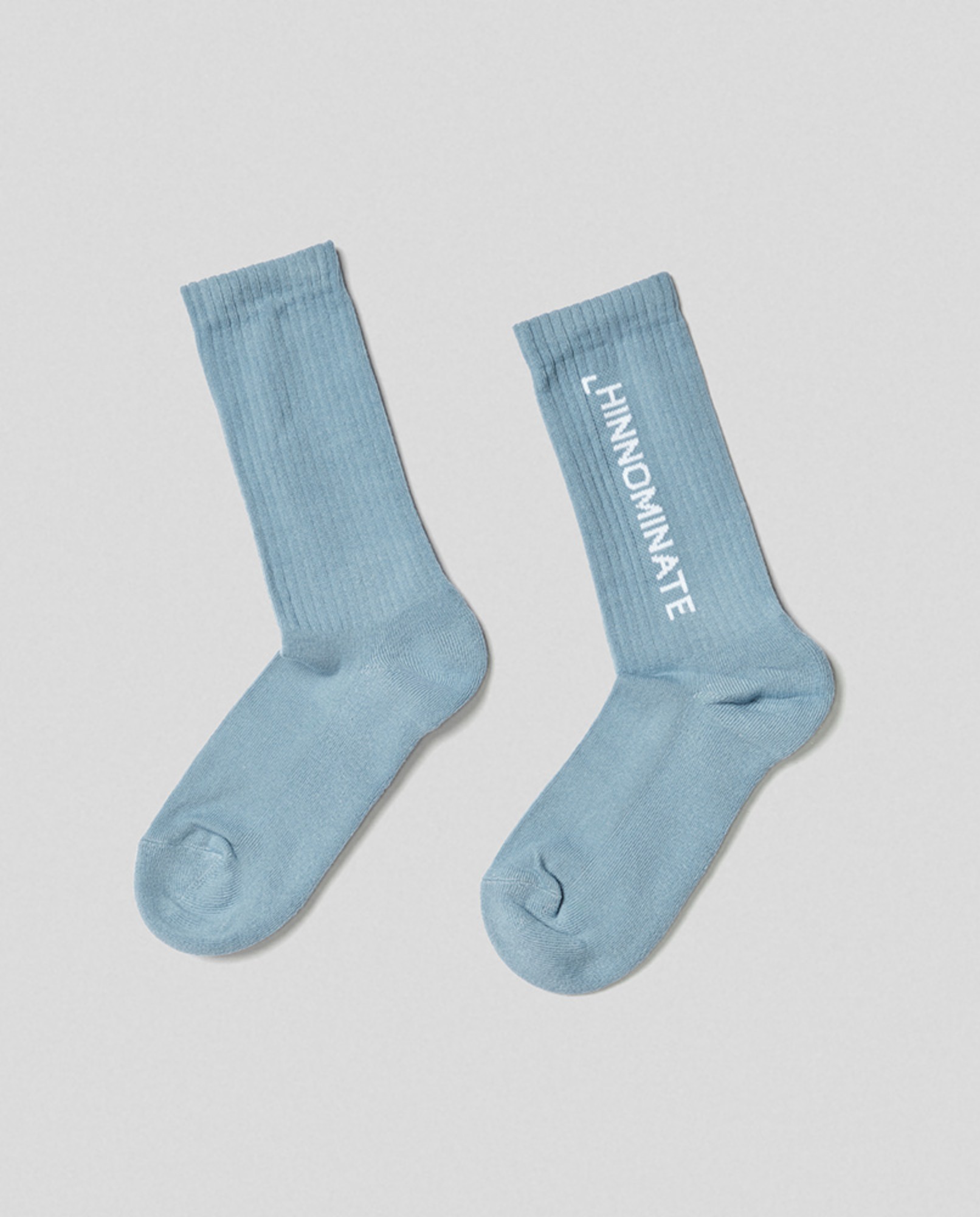 Calza con intarsio • Azzurro polvere