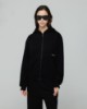 Felpa cappuccio basica full zip • Nero