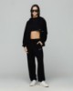 Felpa cappuccio basica full zip • Nero