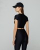 Top raglan in lycra lucida a mezza manica • Nero