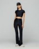 Top raglan in lycra lucida a mezza manica • Nero