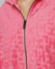 Felpa cappuccio all zip in spugna logata • Sorbetto