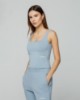 Canotta in bielastico con scollo squadrato • Azzurro polvere