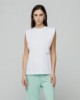 T-shirt smanicata in jersey con spalline  • Bianco