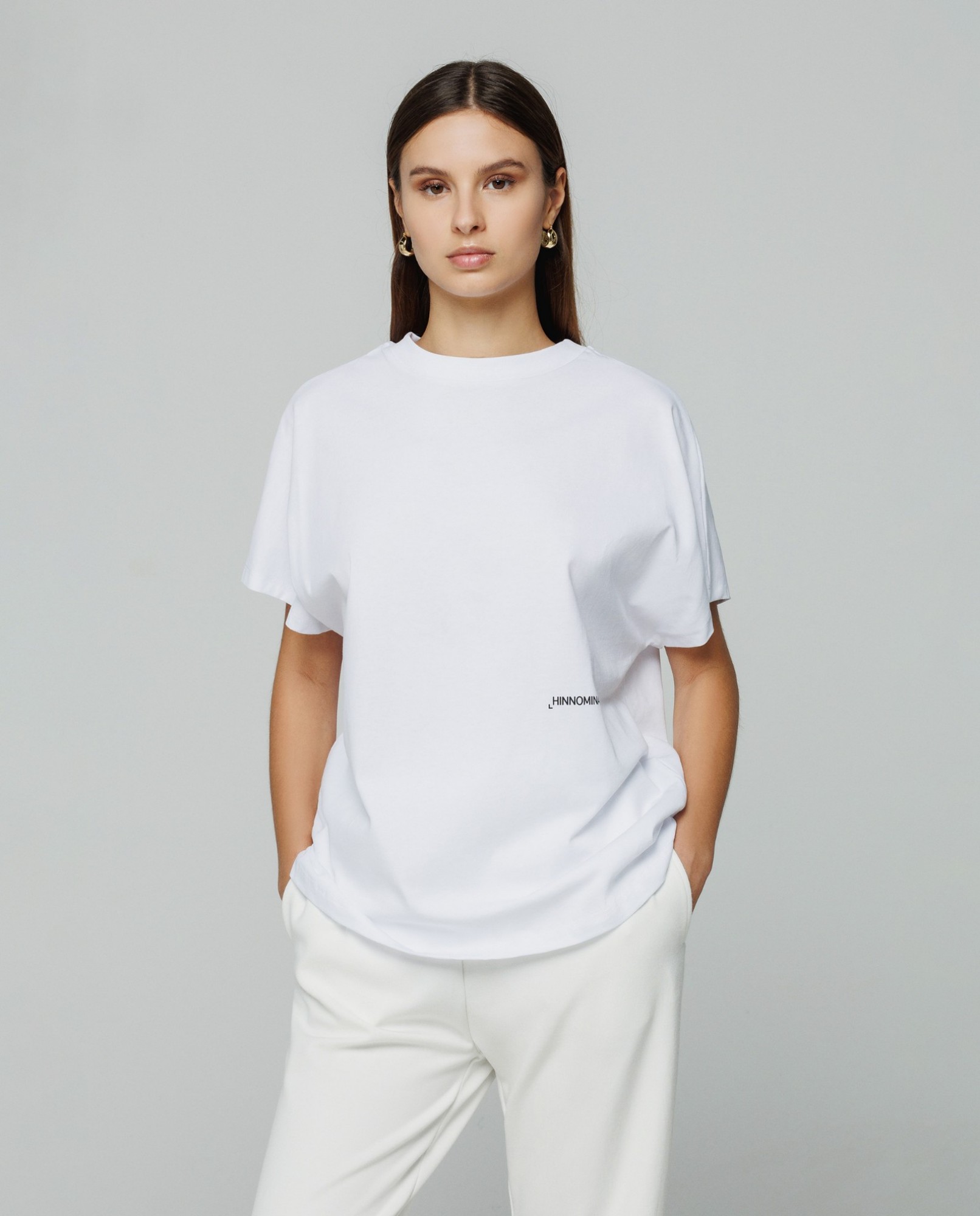 T-shirt mezza manica ampia in jersey  • Bianco