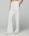 Pantalone in modal dritto con cinto alto • Off white