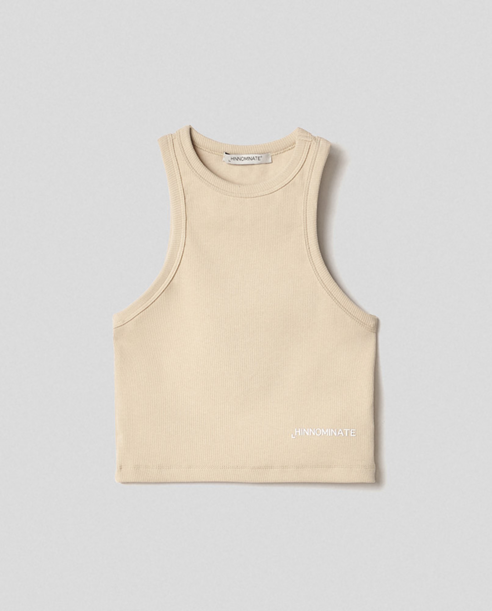 Crop top in costina con scollo all'americana • Safari