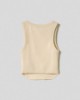 Crop top in costina con fondo stondato • Safari