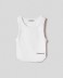 Crop top in costina con fondo stondato • Bianco