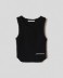 Crop top in costina con fondo stondato • Nero