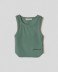 Crop top in costina con fondo stondato • Muschio