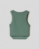 Crop top in costina con fondo stondato • Muschio
