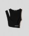 Crop top con incrocio sul davanti in costina • Nero