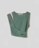 Crop top con incrocio sul davanti in costina • Muschio