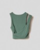 Crop top con incrocio sul davanti in costina • Muschio