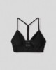 Top fitness con inserti in tulle  • Nero