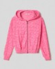 Felpa cappuccio all zip in spugna logata • Sorbetto