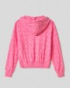 Felpa cappuccio all zip in spugna logata • Sorbetto
