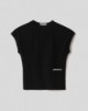 T-shirt mezza manica in costina • Nero
