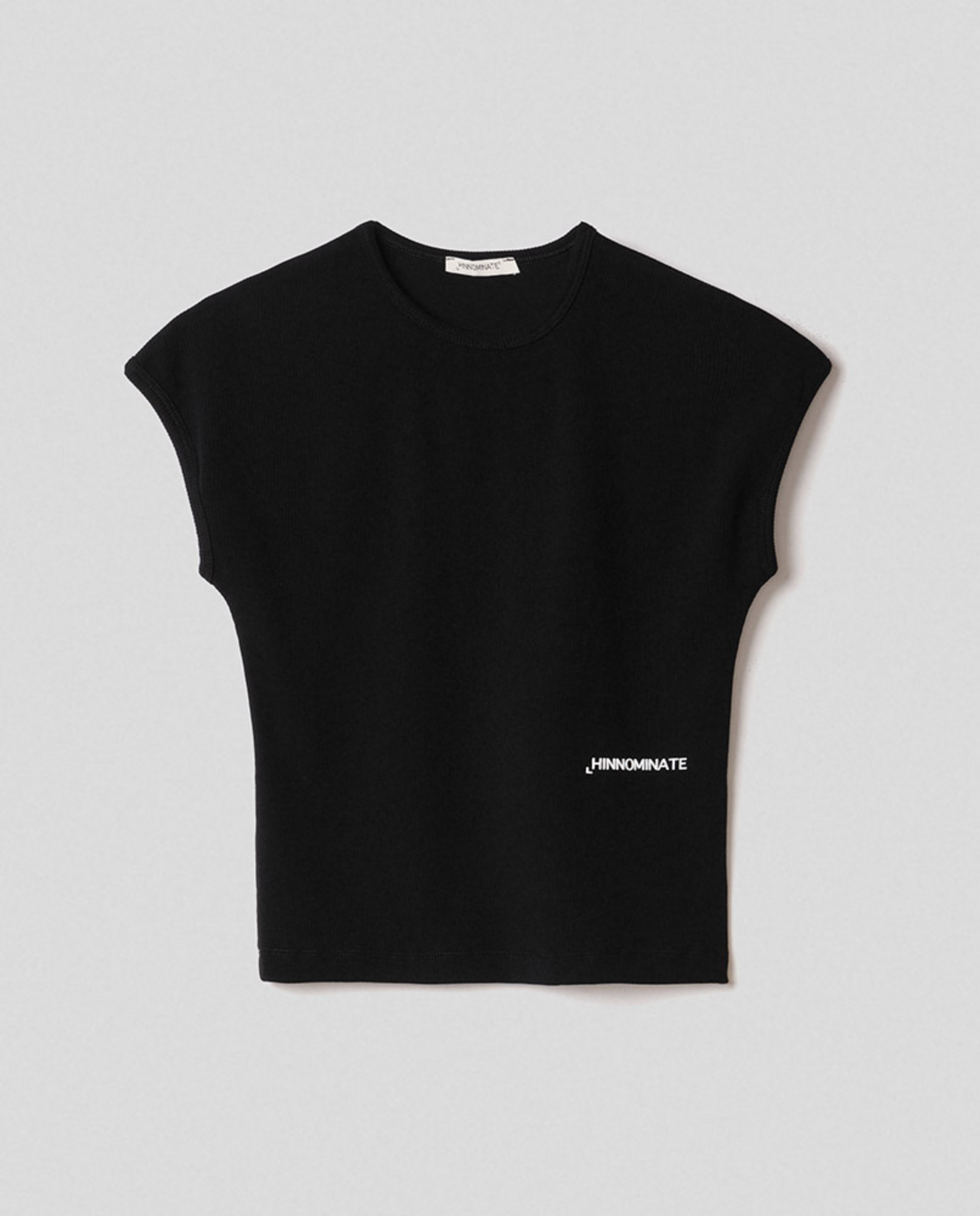 T-shirt mezza manica in costina • Nero