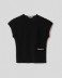 T-shirt mezza manica in costina • Nero