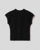 T-shirt mezza manica in costina • Nero
