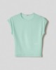 T-shirt mezza manica in costina • Verde giada